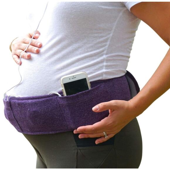 Baby Belly Tunes Pregnancy Support Music Wrap Belt Purple w/ iPhone Adapter S/M - Picture 1 of 8